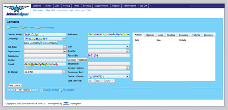 screen grab of our CRM